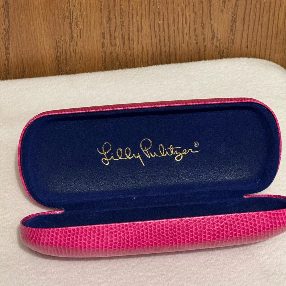 Lilly Pulitzer Pink Print Design Glasses Eyeglasses Sunglasses Case Hard Shell